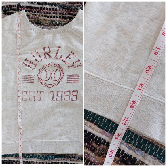 Hurley Est. 1999 Red Logo Long Sleeve Grey Lightweight Crewneck Sweater Large - Picture 11 of 13